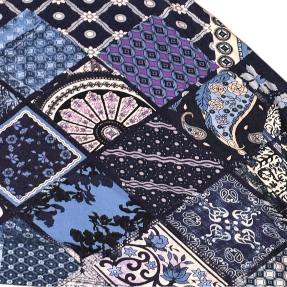 Desigual Patchwork Print Asymmetrical Handkerchie… - image 3